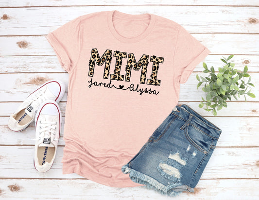 Leopard Print Mimi Personalized Mother's Day T-shirt