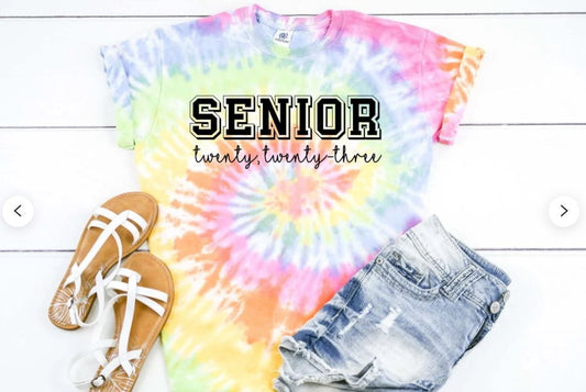 Senior Class Of 2023 Graduation Shirt Tie Dye Graphic Tee T-Shirt