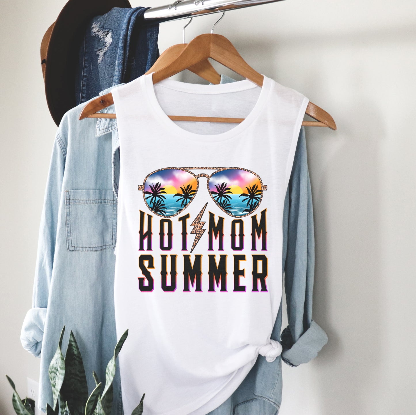 Hot Mom Summer Sunglasses Muscle Tank Shirt Hot Mom Summer Sunglasses Muscle Tank Shirt