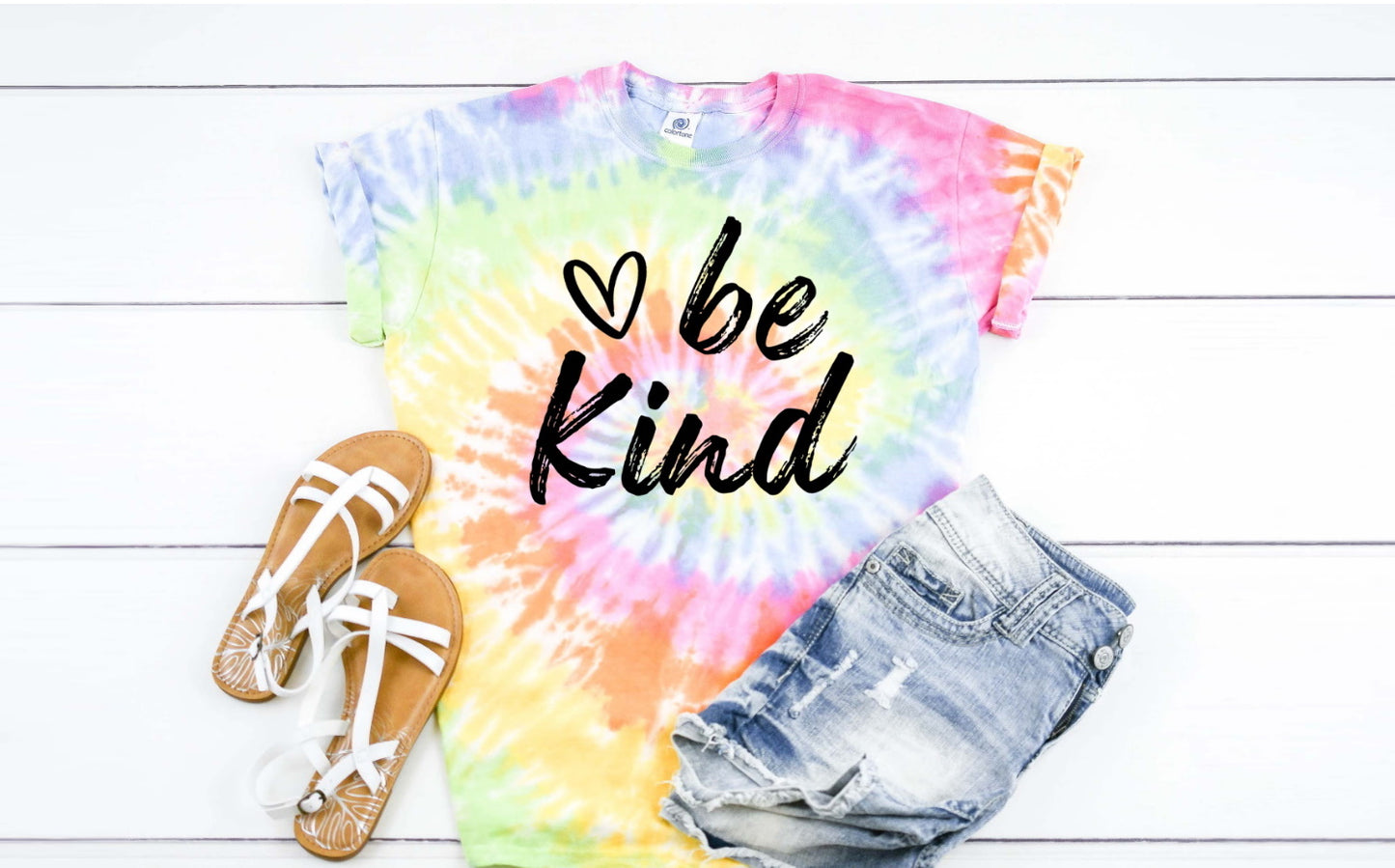 Be kind heart, be nice tie dye t-shirt