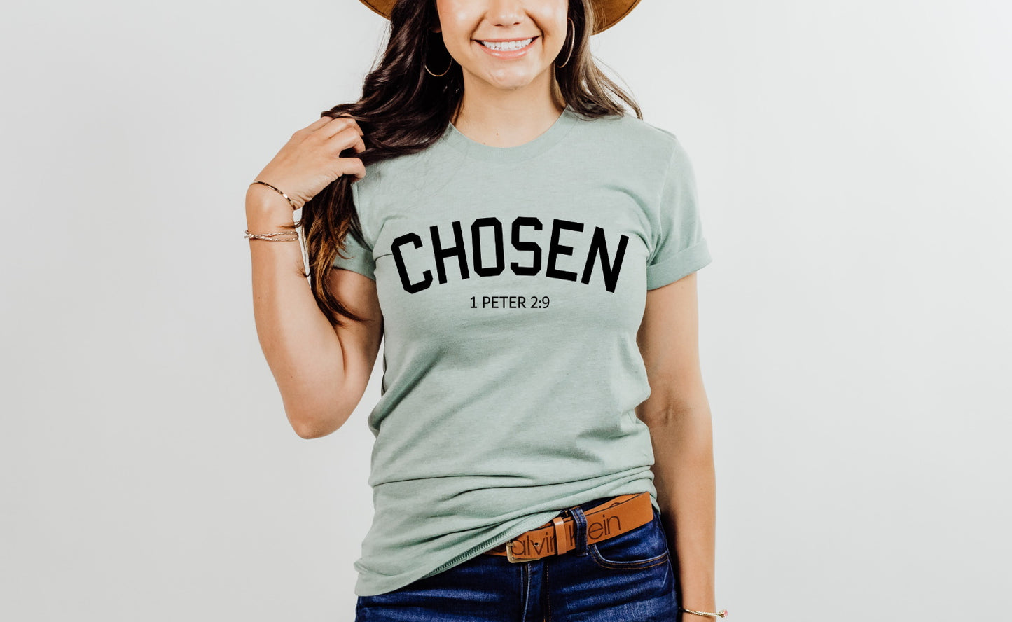 Chosen 1 Peter 2:9, Faith Shirt, Jesus Love, Christian Gift Unisex Tee Novelty T-Shirt