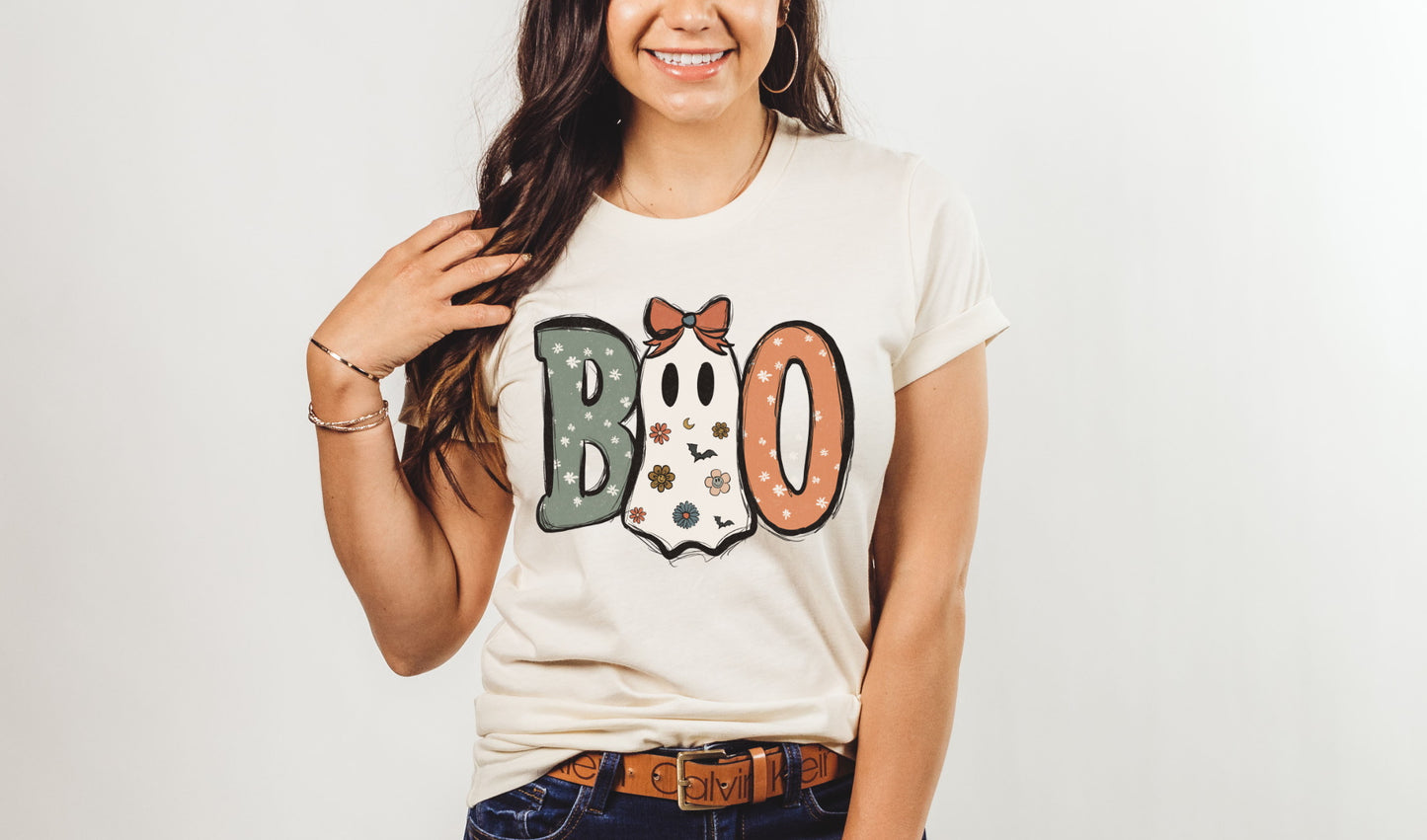 Boo Retro Cute Ghost Tee