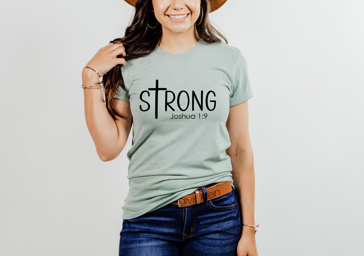 Strong Joshua 1 9, Jesus Love, Christian Gift Unisex Tee Novelty T-Shirt