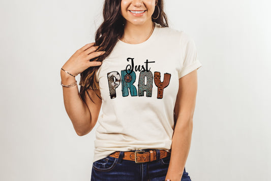 Just Pray Southwestern Print Shirt