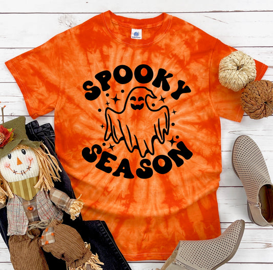 Spooky Season Halloween Shirt Tie Dye Graphic Tee T-Shirt