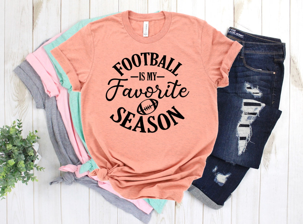 Football Is My Favorite Season Women's Fall Football Shirt Unisex Tee Novelty T-Shirt
