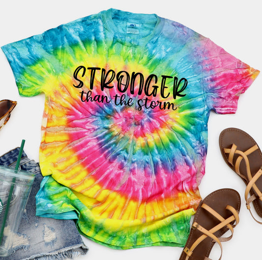 Stronger Than The Storm Tie Dye Hurricane Relief Tee