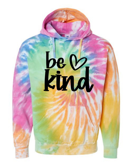 Be Kind Heart Tie Dye Hoodie, Kindness Tie Dye Graphic Hooded Sweatshirt Hoodie Shirt Sweater
