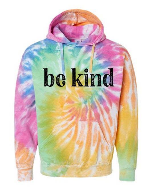 Be Kind Tie Dye Hoodie, Kindness Tie Dye Graphic Hooded Sweatshirt Hoodie Shirt Sweater
